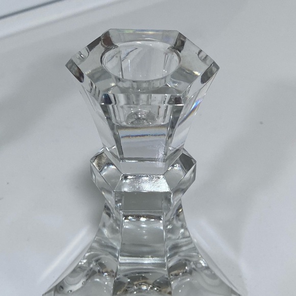 Crystal Taper Candle Holders Set of 2 - Picture 3 of 4